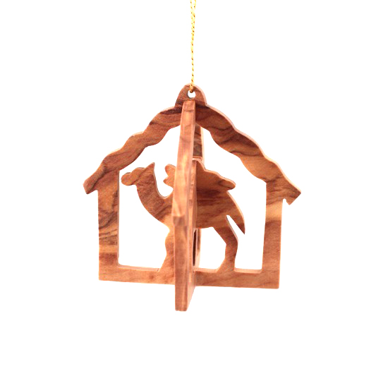 Olive Wood 3D Camel Ornament