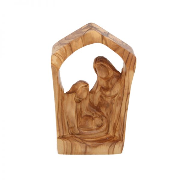 Olive Wood Holy Family Inside a Home