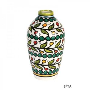 Handmade and Hand-painted Green Ceramic Flower Vase