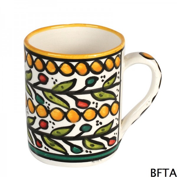 Handmade and Hand-painted Yellow Ceramic Mug