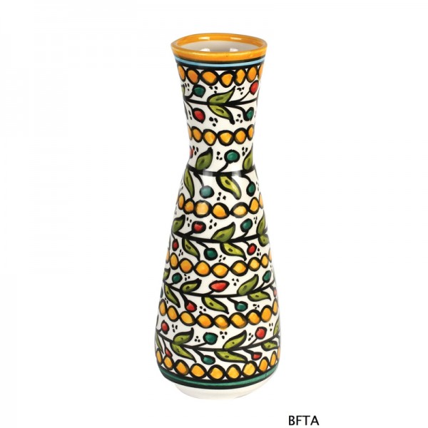 Handmade and Hand-painted High-neck Ceramic Flower Vase