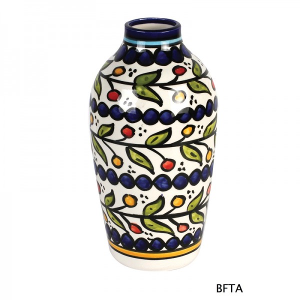 Handmade and Hand-painted Blue Ceramic Vase