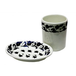 Hand Made Ceramics - Bathroom Set Blue - Mug & Soap Dish