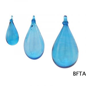 Hand Made Blown Glass – Hanging Tear Baubles SKY BLUE Medium