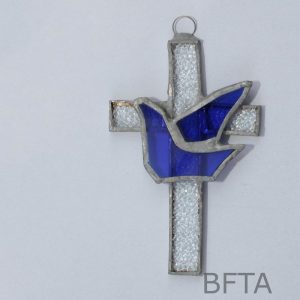 Recycled Glass Cross With Dove