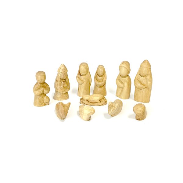 Olive Wood Nativity Figures Set of 11 Pieces