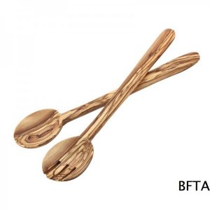 Olive Wood Serving Utensils with Round Top
