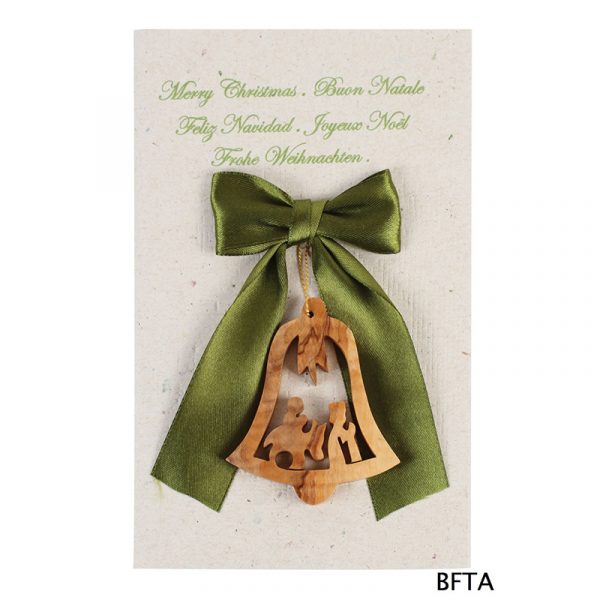 Recycled Paper Card with Flight to Egypt Ornament – Green