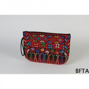 Black and Red Embroidered Make Up Purse