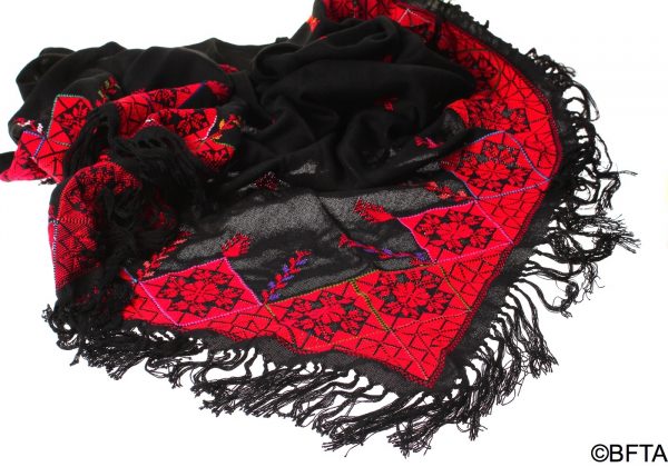 Embroidered Shawl with Triangular Shapes