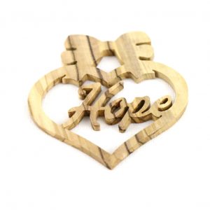 Olive Wood Hope – Heart Ornament