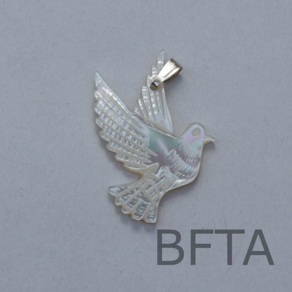 Mother of Pearl Carved Dove of Peace Pendant