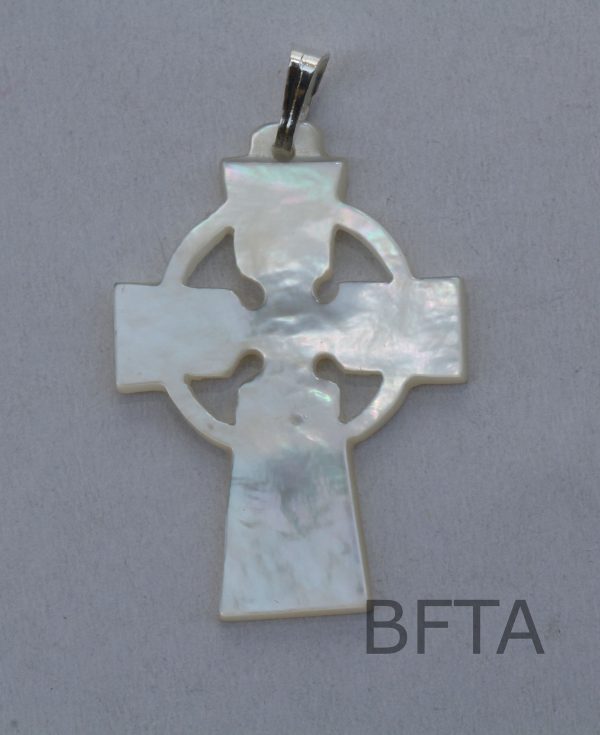 Mother of Pearl Plain Cross with Circle Pendant