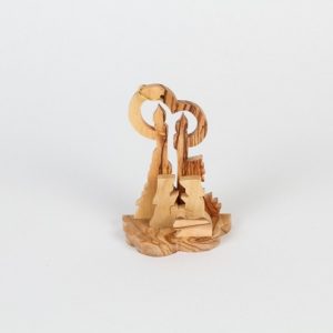 Olive Wood Two Candles Nativity Small