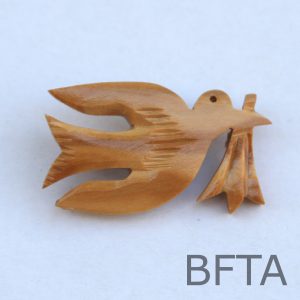 Olive Wood Dove Brooch