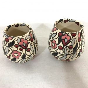Handmade and Hand-painted Pink and Grey Ceramic Water Cup