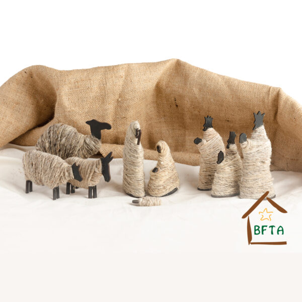Woven Sheep Wool Nativity Set