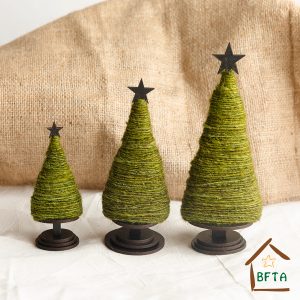Green Woven Sheep Wool Christmas Tree Set 