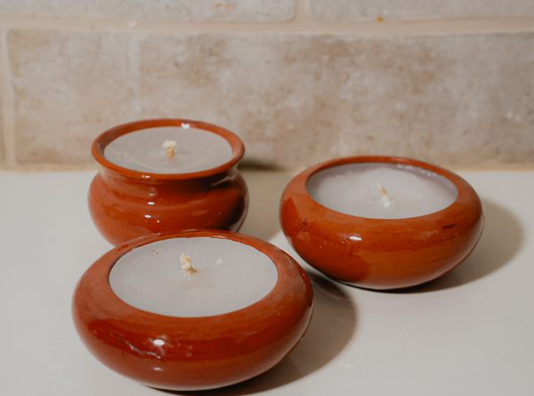 Glazed Pottery Candle Holder